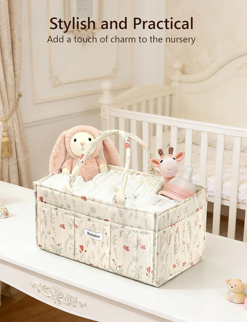 DADADEER Baby Diaper Caddy Organizer, Portable Nursery Storage Basket for Newborn Essentials, Changing Table & Car