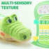 Baby Toys Musical Crocodile, Stuffed Animal Activity Soft Toys with Teether,Multi-Sensory Crinkle, Rattle and Textures, for Tummy Time baby toys 0 to 12 months Boys, Girls, Alligator (Green)