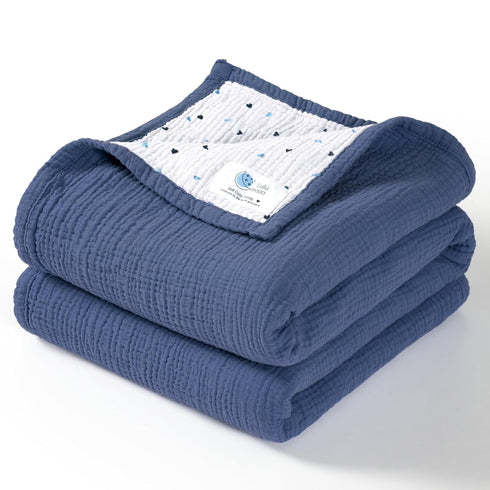 lulumoon Muslin Baby Blanket for Boys: Soft Cotton Toddler Blanket for Daycare