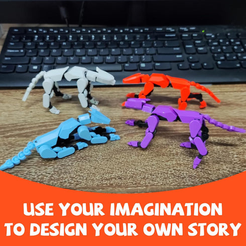 (Assembly Completed) T13 Action Figure Set, 3D Printed Robot Dog, Multi-Joint Movable, Dummy Dog Gift for Collectors