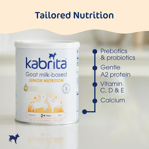 2-7 Immunity Tummies 14Oz Kabrita Junior Goat Milk Powder for Kids - Easy to Digest Powdered Goat Milk Ages - Boosting
