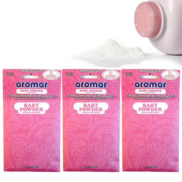 ATB 6 Pc Baby Powder Scented Sachet Drawer Bags Large Fresh Scent Air Freshener