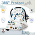 Cozy Baby Car Seat Cover, Car Carseat Canopy Boys, Minky & Warm Cover, Infant Carrier Cover with Peep Windows, Soft