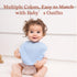 10-Pack Soft Absorbent Baby Bibs - Adjustable Snaps for Infants and Toddlers in Solid Colors