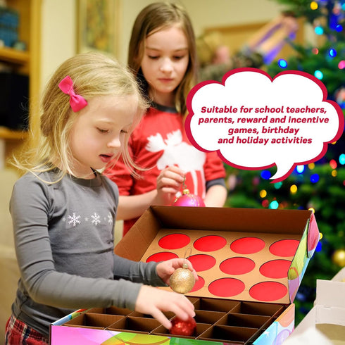 Prize Party Punch Box Game: 10 Paper Board Inserts, 12 Compartment Holes - Award Box for Birthdays & Events