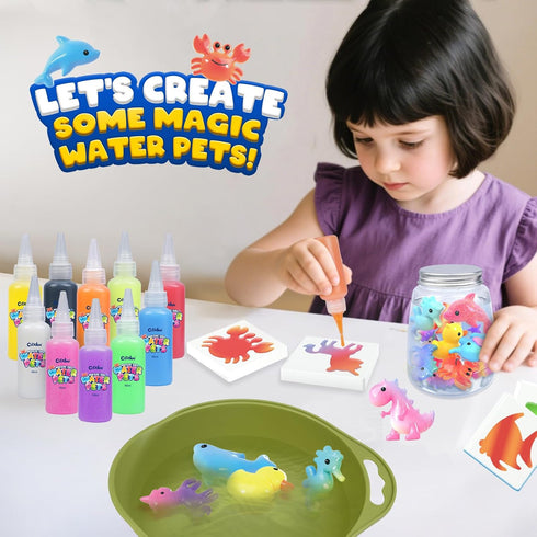 10 8 4-8 6-8 Magic Water Elf Toy Craft Kits for Kids, DIY Your Own Aqua Fairy Water Pets & Squishy Maker Toys