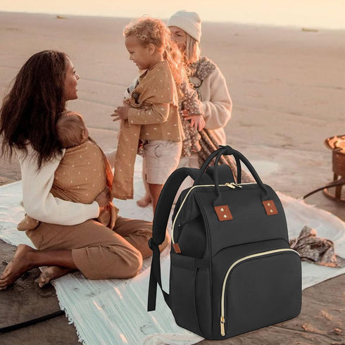Diaper Bag Backpack Multi-Function Baby Bag with Large Capacity and Insulated Pockets Organizer Bag for Mom/Dad, Black