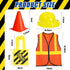 Gejoy 48 Pcs Kids Construction Birthday Party Supplies Kids Construction Hats and Vests Worker Costume Role Play Tote