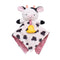 Baby Starters Plush13 in. Snuggle Buddy Blanket with Crinkle, Rattle and Satin, Farm Cow, Black and White with Red Gingham by Baby Starters