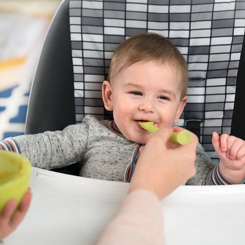 Olababy 3 Piece Parent Led and Baby Led Weaning First Feeding Set - Includes Training Spoon, Feeding Spoon, Steambowl