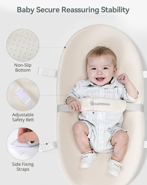 COMOMY Baby Changing Pad with Wipeable & Waterproof PU Cover, Contoured Diaper Changing Pad for Dresser with Non-Slip