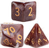 Gate Keeper Games and Dice: Aether Dice - Latte Dice 7pc RPG Set, Brown & Cream Swirled with Holographic Glitter
