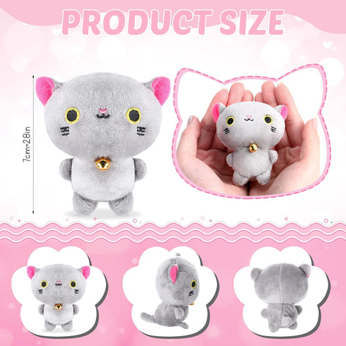9 Pieces Mini Cat Plush Stuffed Animals, Cute Small Kittens for DIY Keychain Birthday Decoration