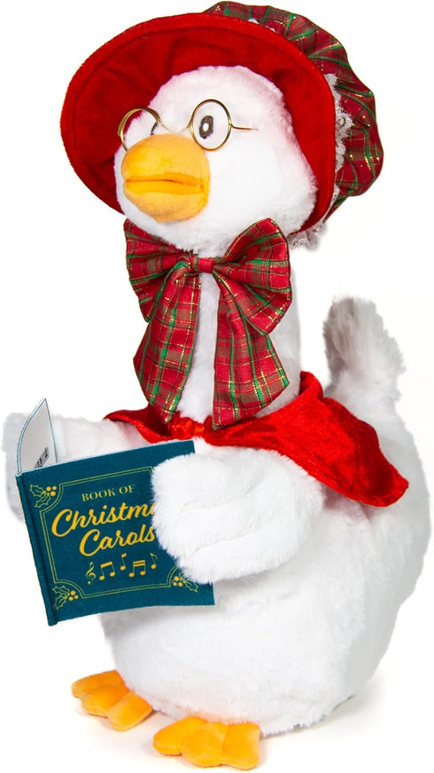 14 inches Cuddle Barn - Carolin' Mother Goose | Animated Musical Singing Christmas Caroling Soft Plush Toy
