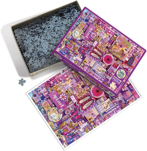 Cobble Hill 1000 Piece Puzzle - Purple, Sample Poster Included