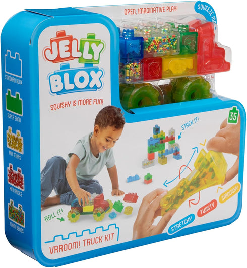 35 2+ Goliath Jelly Blox Vrroom! Truck Kit | Includes Blocks | Toddler & Preschool Building Blocks Kids Can Squeeze