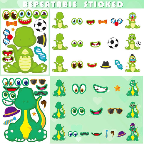 27 Pieces Make Your Own Dinosaur Stickers, DIY Craft Stickers for Kids Toddlers with Dinosaur System
