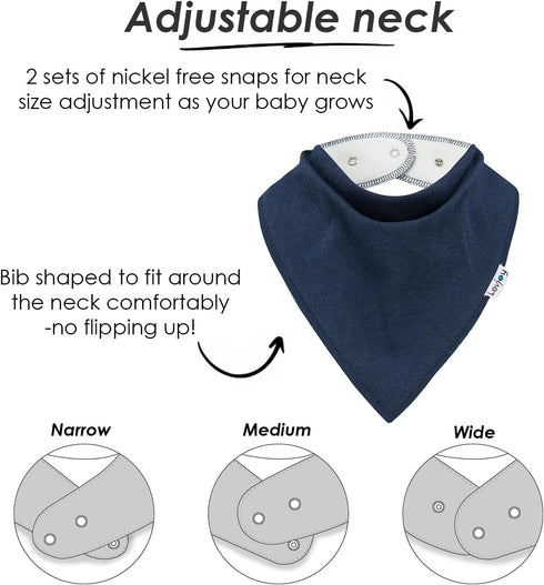 Lovjoy Large Bandana bibs - Special Needs Bibs - For Older Children, Youth and Adults - Practical, absorbent