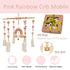 Baby Crib Mobile,Crib Mobile Wooden Mobile with Colorful Cotton Ball Wool Felt Ball Boho Baby Mobile Bassinet Mobile