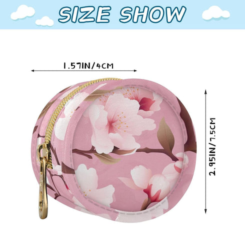 YETTASBIN Cherry Blossoms Portable Pacifier Holder Case with Metal Hook Buckle & Zipper for Diaper Bag and Stroller