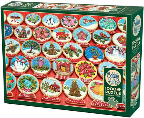 Cobble Hill 1000 Piece Puzzle - Snow Globe Cookies, Sample Poster Included