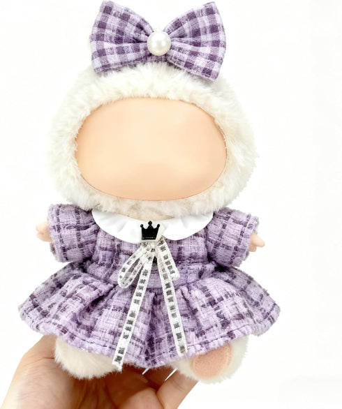 Ueuo Clothes for LABUBU 17cm Doll (NO Doll), Outfit for LABUBU, Dress and