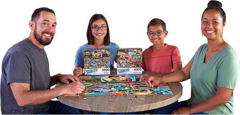 RoseArt - Back to The Past - Drive in Date Night, 1000 Piece Jigsaw Puzzle for Adults