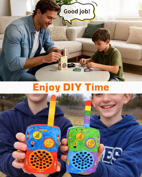 8-14, 8-10 10-12 STEM Science Kits Toys DIY Walkie Talkie Kit for Kids Age Science Project Electronics Kit Educational