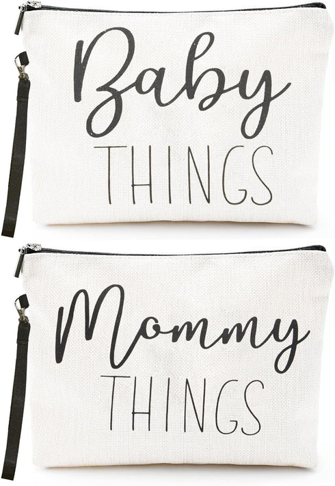 Mommy & Baby Bag - Canvas Zipper Pouch Set, New Mom Essentials,