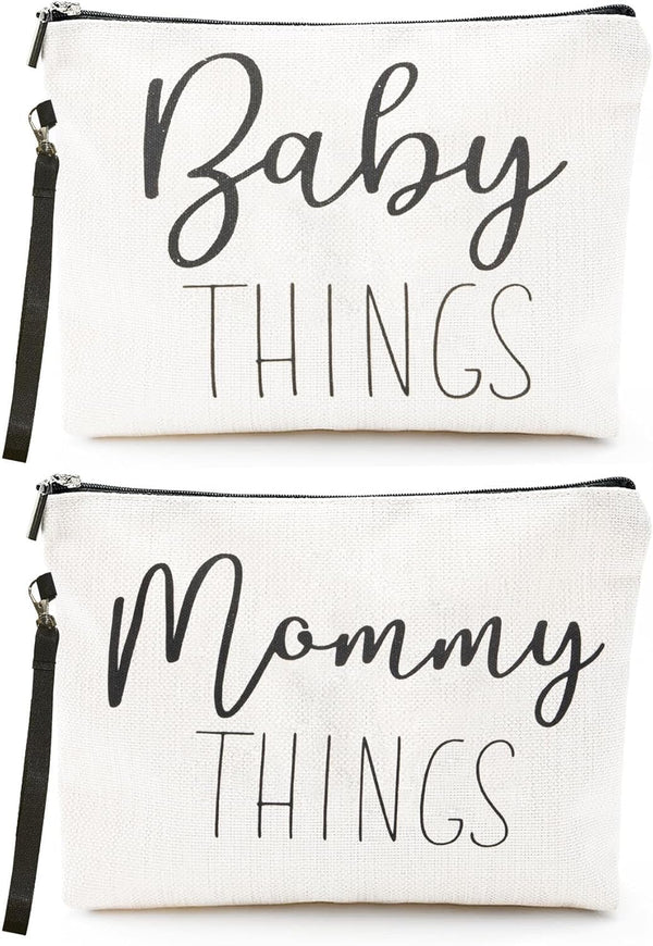 Mommy & Baby Bag - Canvas Zipper Pouch Set, New Mom Essentials,
