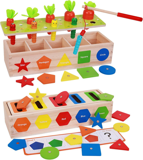 AISHUN Montessori for Toddlers, Magnetic Color Shape Sorting Matching Box, Early Learning Toys,