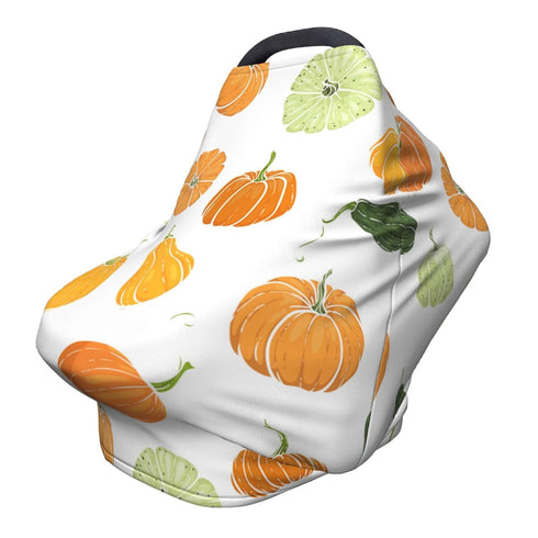Schgap Halloween Pumpkin Baby Car Seat Covers Canopy, Soft Stroller Cover Nursing Cover