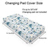 Watercolor Crane Blue Flowers Changing Pad Covers Birds Boho Retro Floral Leaves Diaper Changing Pad Table Sheets for Boy Girl Soft Breathable Stretch Fitted Baby Changing Table Mats Covers 32''x16''