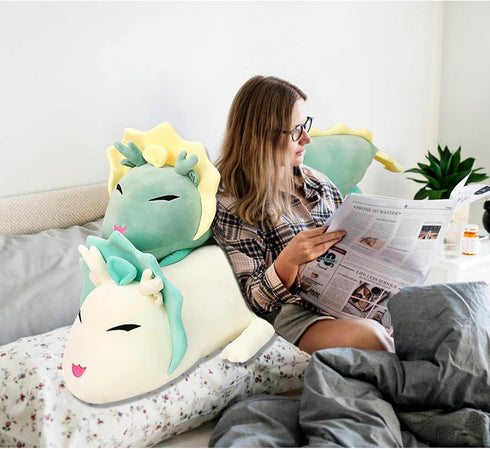 Hofun4U Dragon Plush Pillow, 50 Inch Stuffed Animals, Christmas Birthday Gift for Kids and Adults