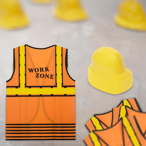 6-Pack BLUE PANDA Construction Hats Costume Kit - One Size Fits Most, Multicolor, - Construction Vests & Hard Hats