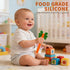 Store 0-6 0-12 0-36 Fu Easter Bunny Carrot Hollow Teether Tube Chew Straw Sensory Toy for Infant Toddlers Silicone