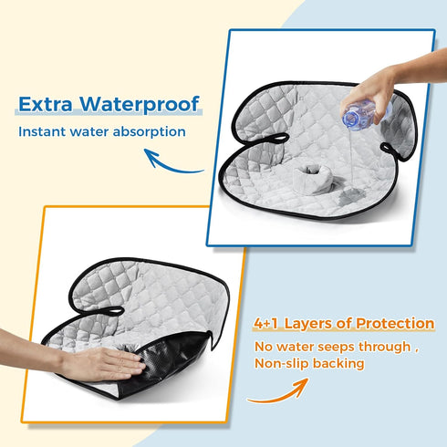 Zoiapai 2-Pack Waterproof Piddle Pads, Potty Training Car Seat Protector & Reusable Liner Non-Slip, Leak-Proof Cover