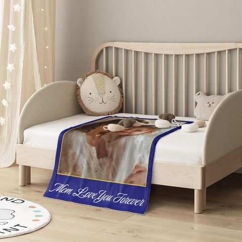 Mantaiyuan 30x40 Personalized Baby Blanket with A Photo Text Customized in Unisex Thickened Receiving Blanket Custom