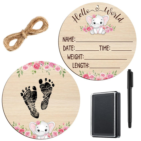 Thyle Baby Announcement Wooden Name Sign for Hospital Birth Double Sided Newborn