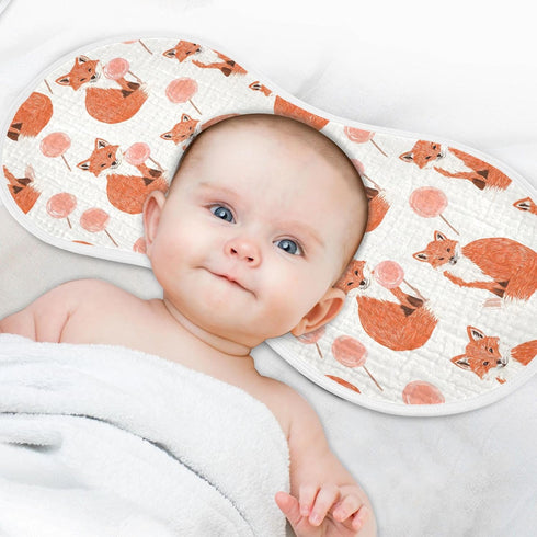 decor gift 4 Pack 22x11in Cotton Newborns Burp Cloths Easy Care Feral Fox Lollipop Off White Orange wash Cloths