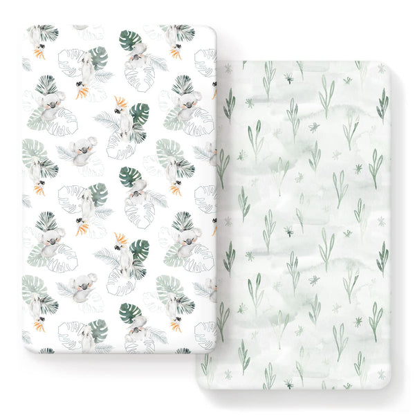 GRSSDER Ultra Soft Jersey Knit Fitted Crib Sheets Set 2 Pack, High