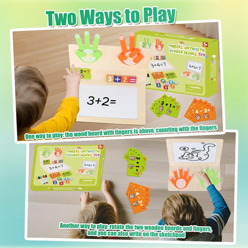 3 4 5-7 Counting Number Blocks Toys for Kids Wooden Montessori Toys for Years Old Boy Girl Toddler Fingers Arithmetic