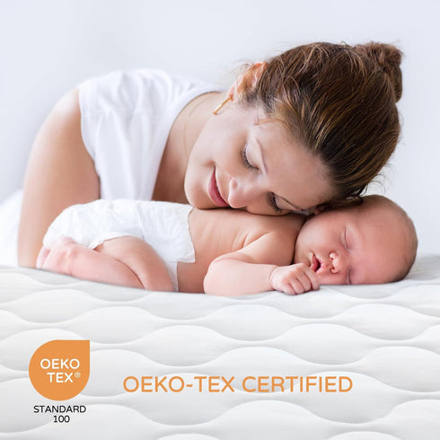 52''x28'' Yoofoss Waterproof Crib Mattress Protector, Quilted Infant Mattress Pad Cover Soft and Breathable, Machine