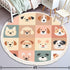DNEWYNPABV 4 Round Boho Rug Cute Dogs for Kids and Baby Animals Nursery Poster for Greeting Cards Area Rug Linen Rug