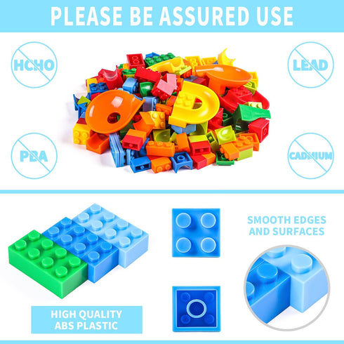 FANELEQU 168 Set 3+ Pcs Mini Marble Run Building Blocks Classic Blocks STEM Toy Bricks Kids, Assemble Different