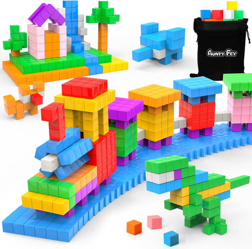 AuntyFey 32 Pcs Building Blocks Cubes Blocks for Kids, Learning Educational Stem