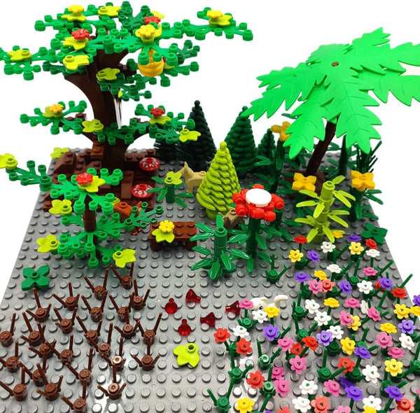 ZHX Garden Park Building Block Parts Botanical Scenery Accessories Plant Set, Compatible with All Major Brands (Without