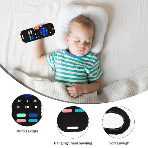 2 Pack Silicone Teething Toys for Babies 0-6 Months, Remote Teether for Baby, Sensory Chew Toys for Babies 6-12 Months