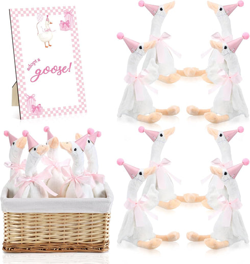 Blueweenly 8 Sets One Silly Goose Birthday Decoration 15.7 Inch Soft Silly Goose