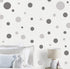 Wall Decor Dots - Polka Dot Wall Decals for Girls Room, Bedroom Kids Art Stickers (Dark & Light Grey)
